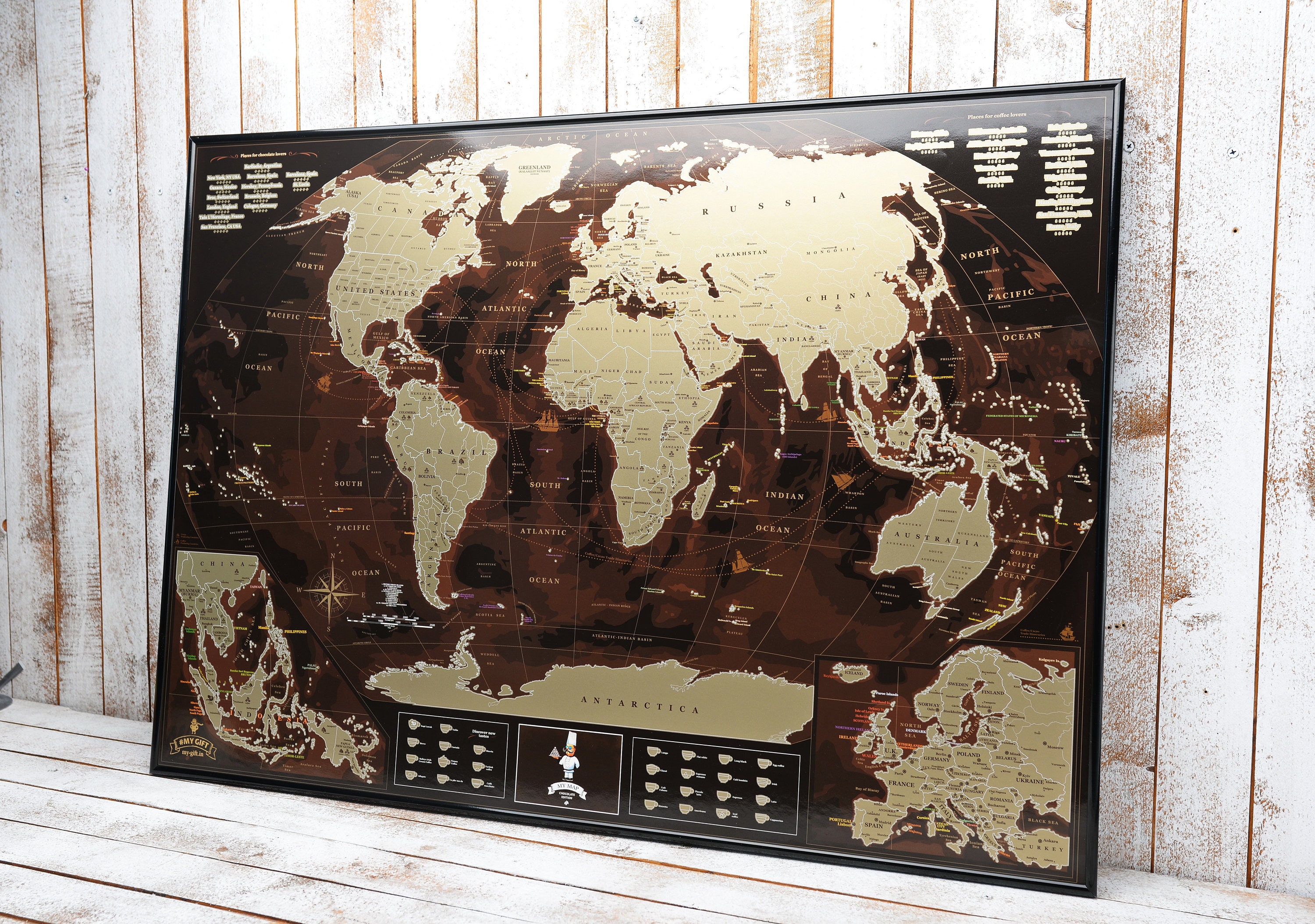 Scratch Off World Map Poster, Deluxe XL Travel Map, Scratch Off Map of The  World
