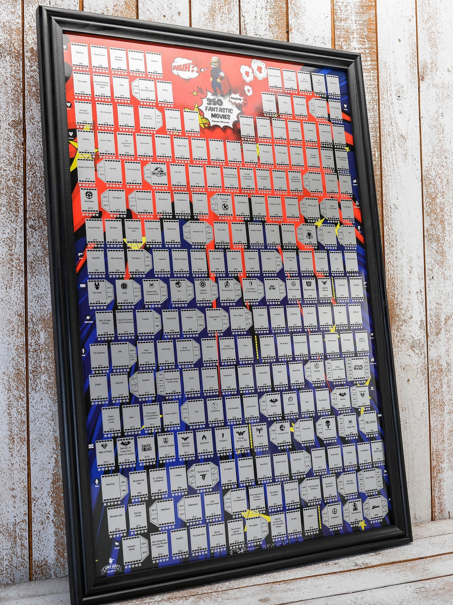 Framed Movie Poster Scratch off Movie Poster 100 Bucketlist Etsy