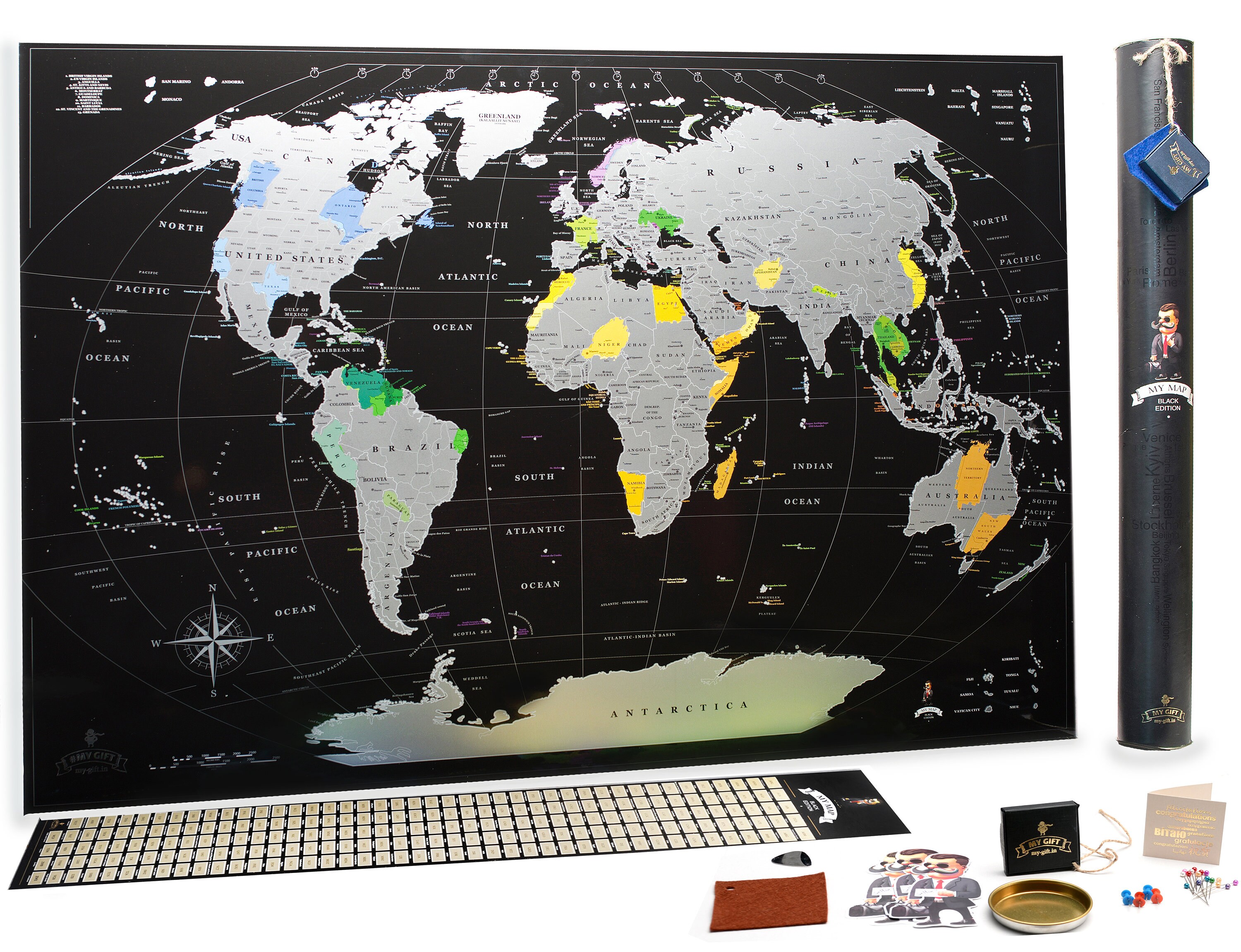 Scratch world map Large Scratch off map Scratchable Map Etsy