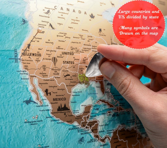 Acheter Affiche à gratter de carte du monde avec accessoires, suivez vos  voyages