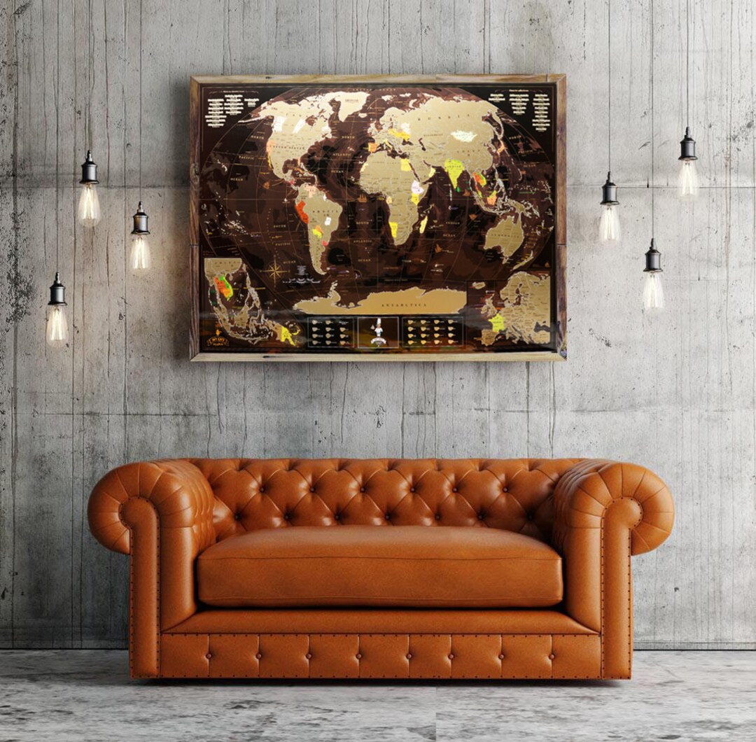 Scratch World Map Brown, Scratch off Map, Asia Map Travel Map World