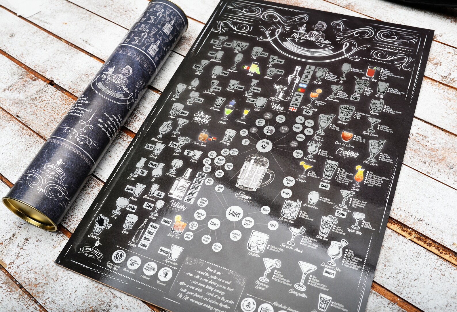 Scratch off Poster Bucket List Kitchen Decor Bar Wall Poster Etsy