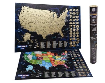 USA scratch off Map Christmas gift Idea All National parks map Scratch map Usa Travel map, Bucketlist USA 16x24 Push pin New year gift