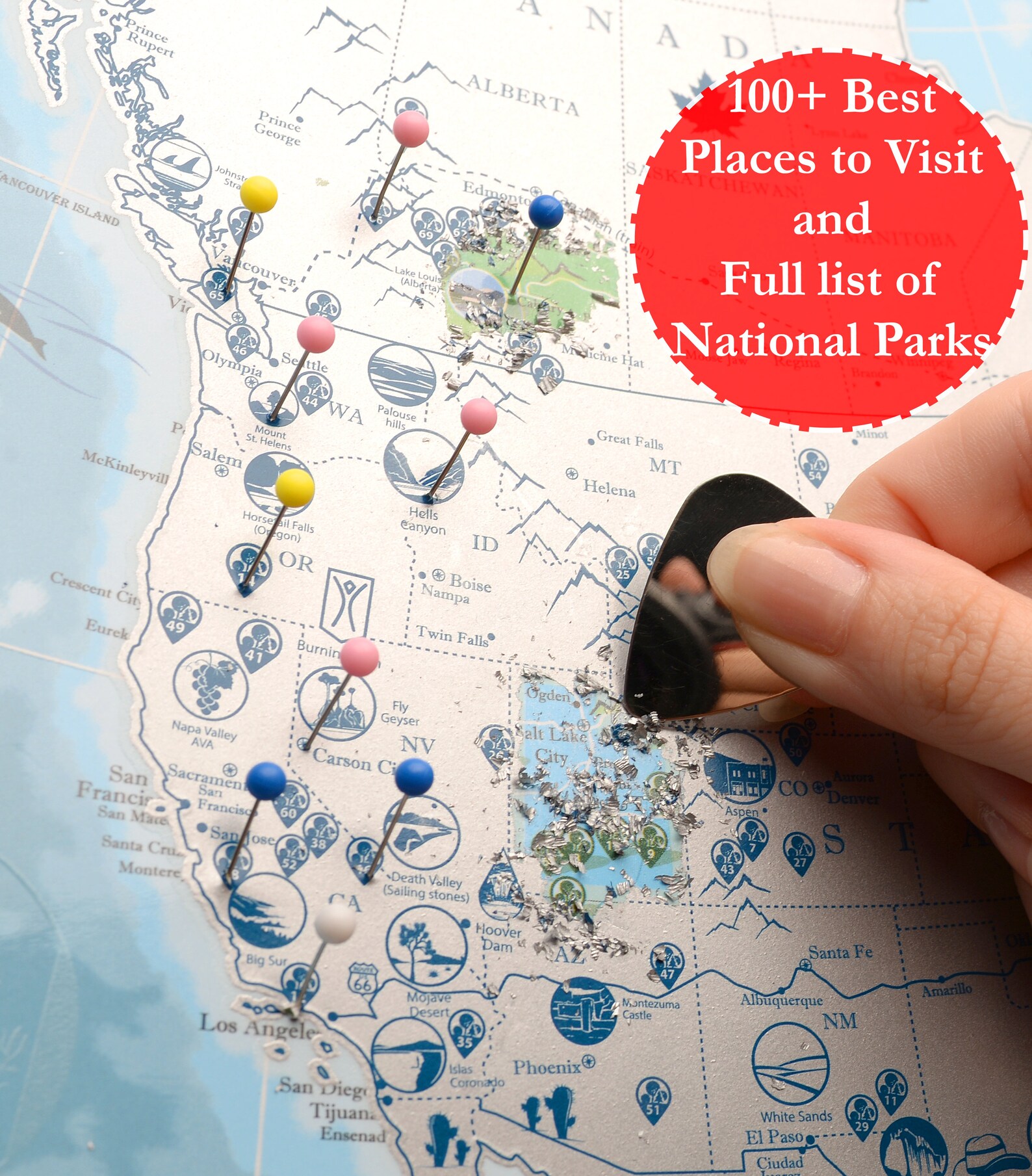 Scratch off America Scratch off Map USA Scratch Map Map of US Etsy