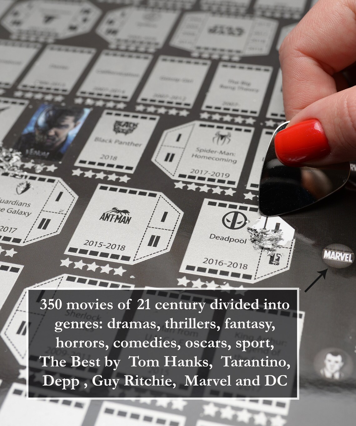 Scratch off movie poster 100 Bucketlist Movie Poster Scratch Etsy