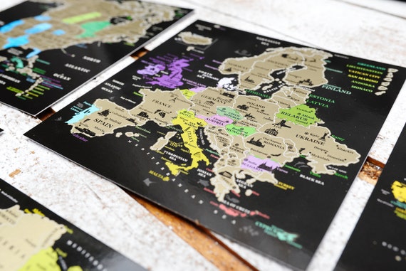 Mapa para rascar Tarjeta de felicitación Juego de 6 tarjetas del mundo para rascar  Mapa para rascar 6 continentes Mapa para rascar Tarjeta para rascar de EE.  UU. -  México