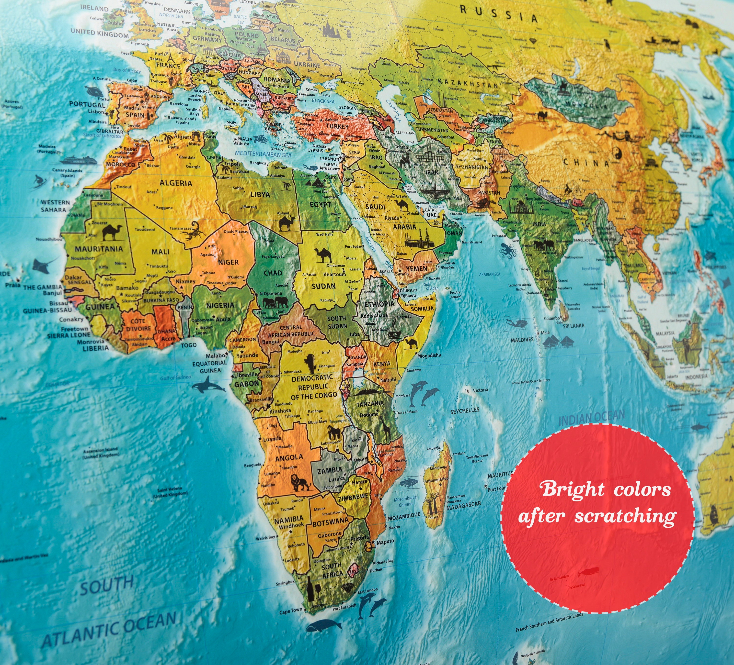 Scratch off Map Lagre Flags World Map Gift Scratch World Map Etsy