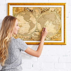 Amazing World Scratch Off map 16 x 24 inches Mymap Wall map Birthday gift Anniversary Graduation gift Gold world map Gift for Him