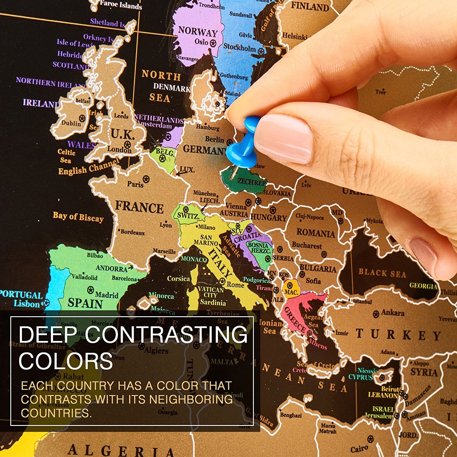 Large Framed Personalized World Scratch off Map w USA Etsy