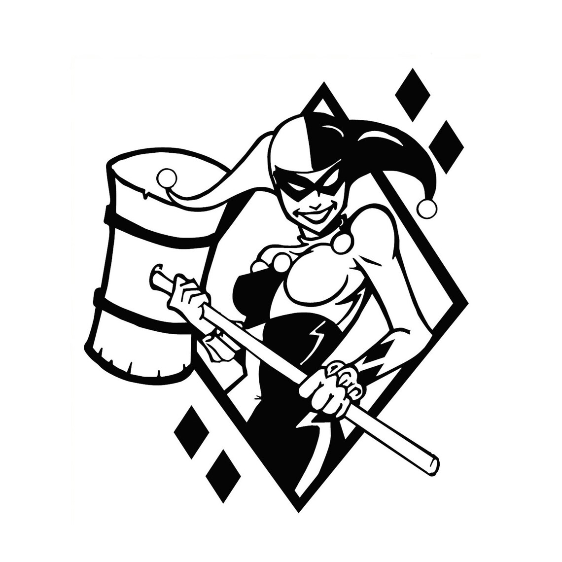 harley quinn aufkleber auto