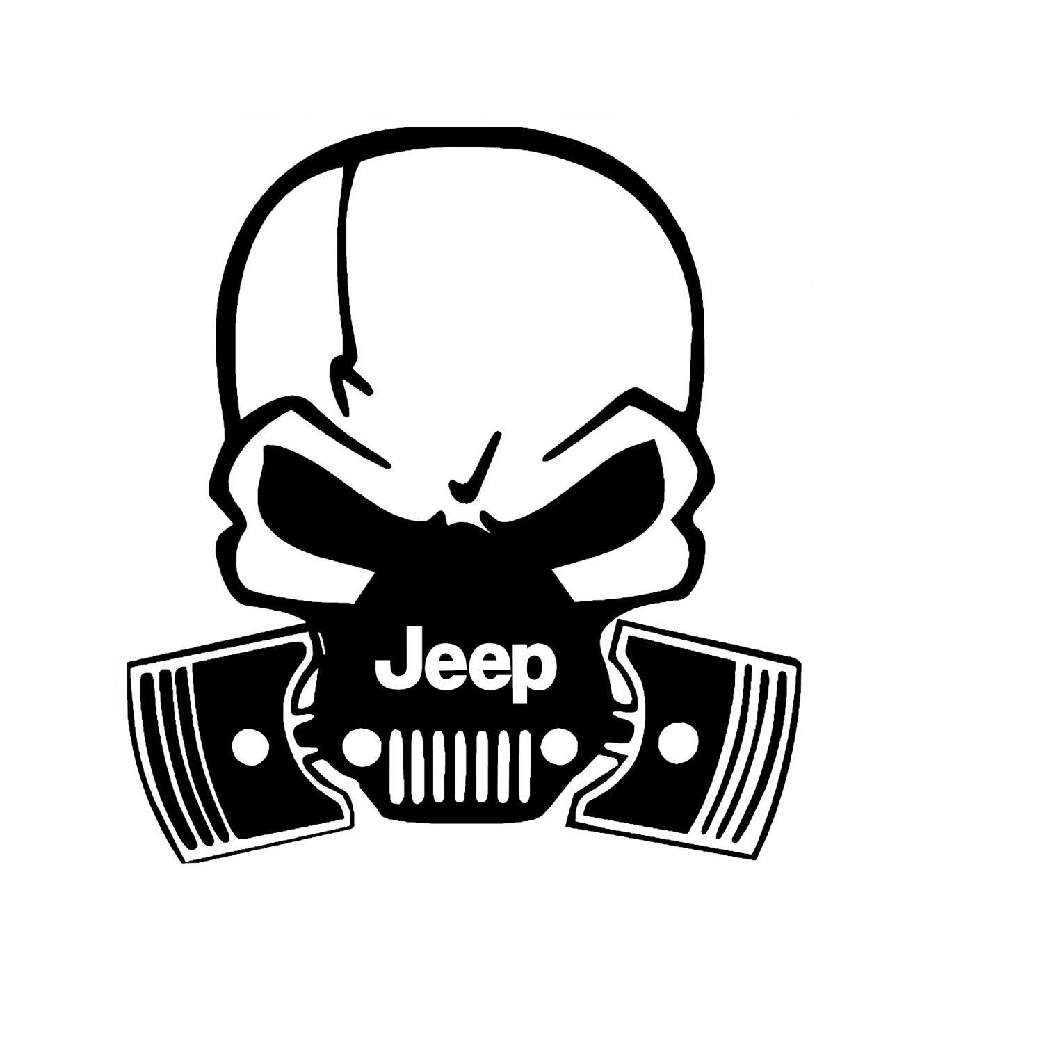 Jeep Skull Gas Mask Vinyl Decal Etsy
