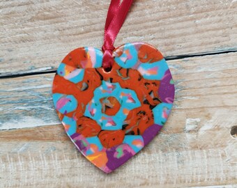 Vibrant hanging heart room decoration, a heart from me to you, heartwarming gift, best friend gift, just to say I love you, unique colours