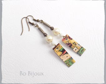 Boucles d'oreilles rétro originales récup jeu de tarot