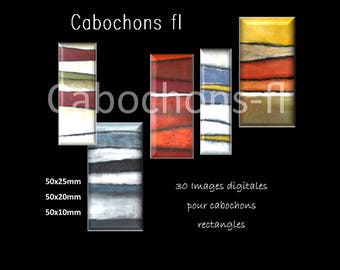 Images digitales à imprimer pour cabochons rectangles art abstrait