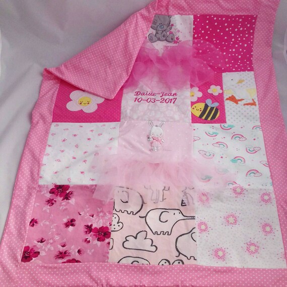 Cot Bed Keepsake Quilt Memory Blanket Made From Baby Clothes Etsy