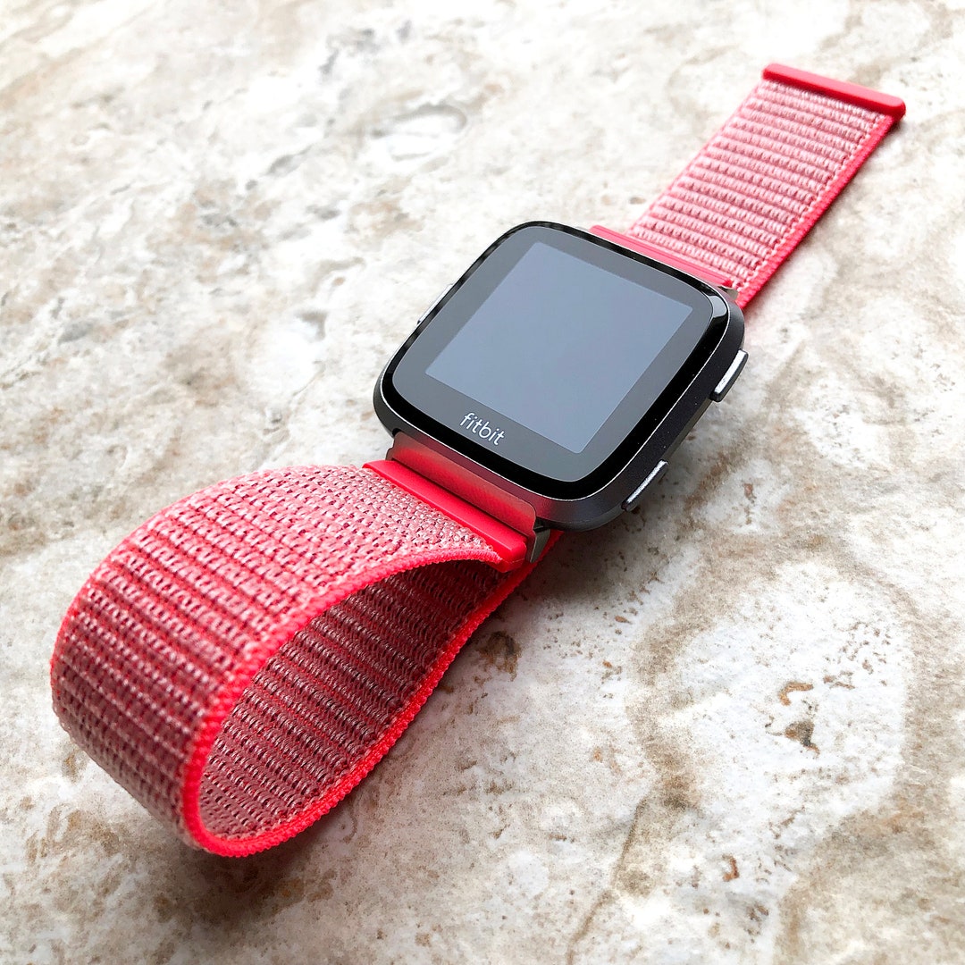 Fitbit Versa 2 3 4 Sense 2 Sports Band Hot Pink Loop and Hook Strap