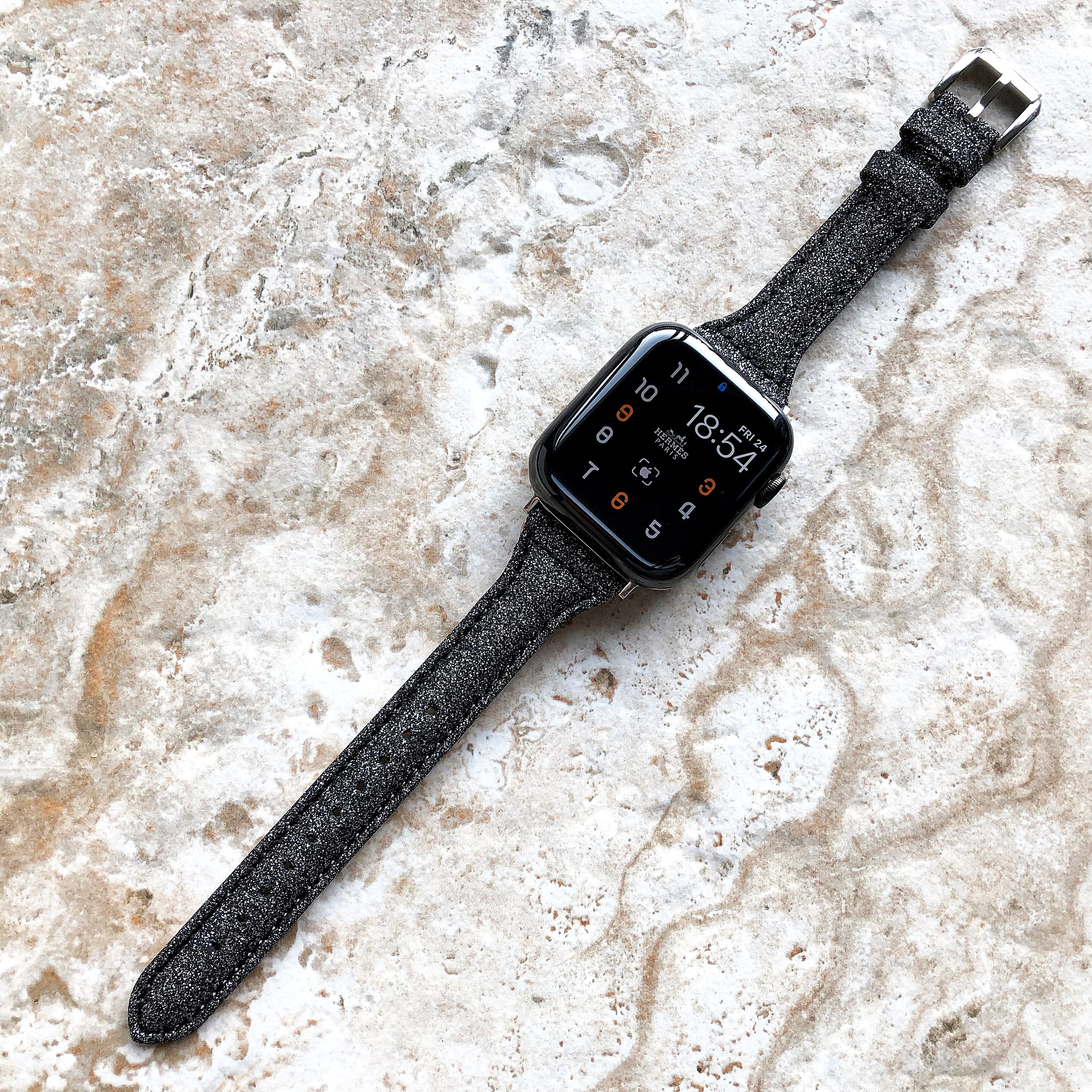 Black sparkle apple watch band sales