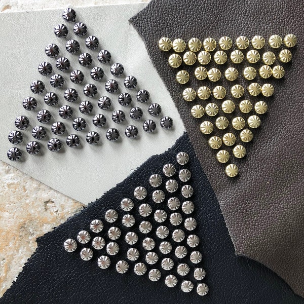 100pcs 9mm Gold Silver Gun Metal Color Prong Studs Rivets Craft Supplies Hardware Leatherworking for Fabric Leather Wood Rubber Projects -A1