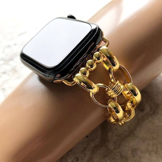 Apple Watch Ultra 2 9 8 7 SE 6 5 4 3 2 Braided Gold Color Bracelet for  Iwatch 38mm 40mm 41mm 42mm 44mm 45mm 49mm Case Handmade Jewelry Band 