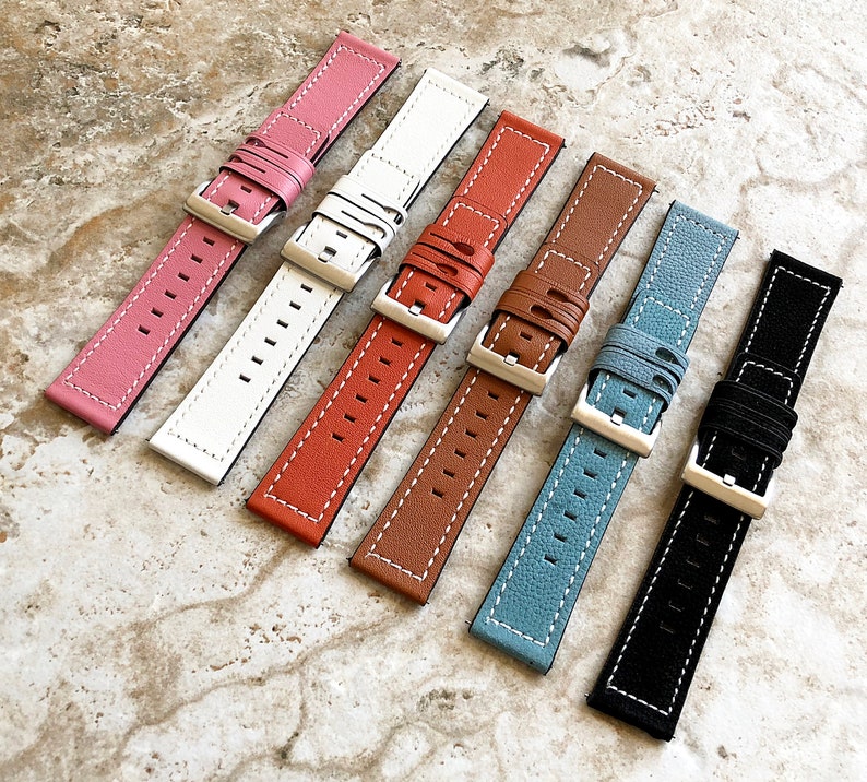 Samsung White Soft Stitched Leather Watch Strap Band for Gear Etsy