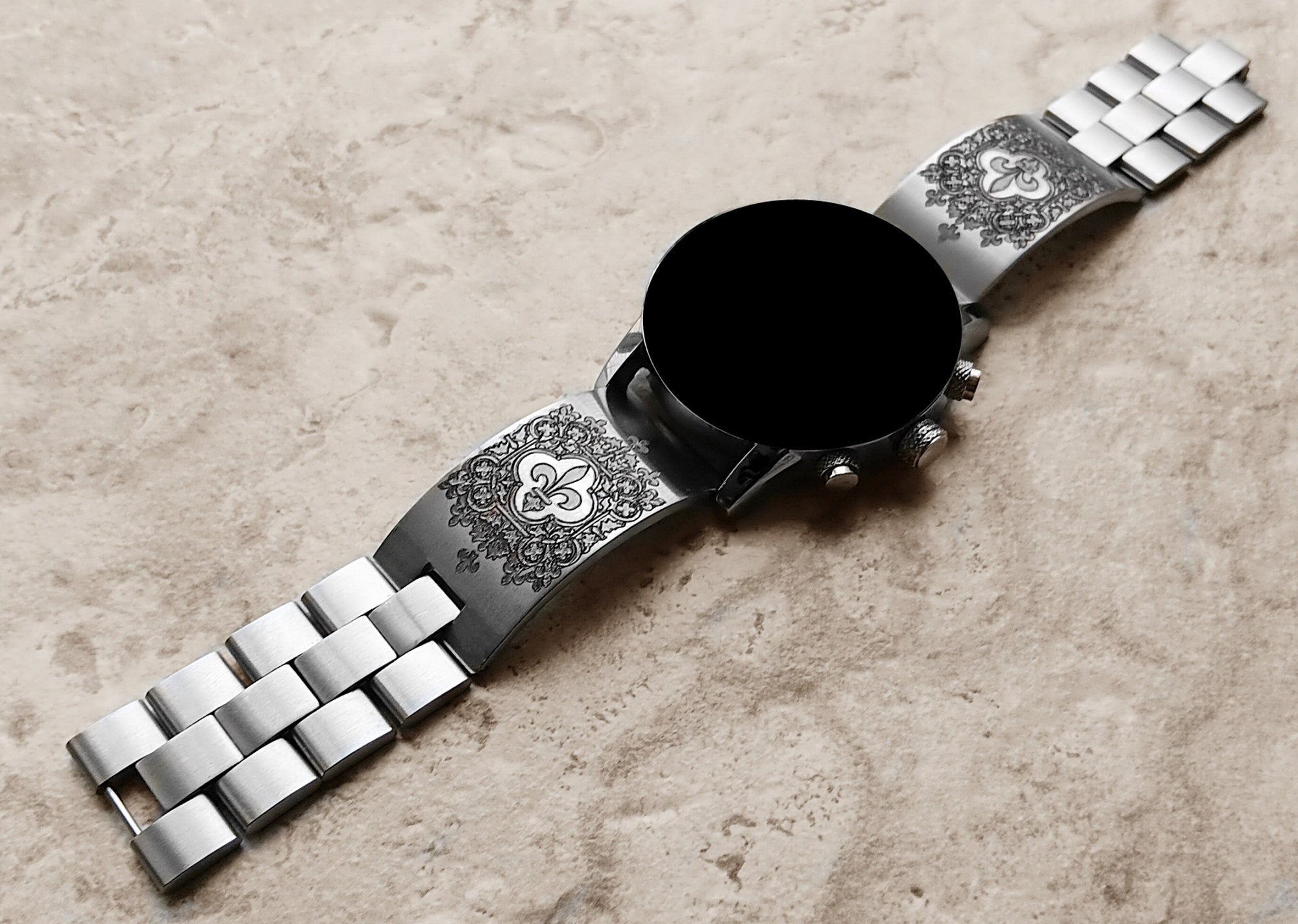 Garmin Watch Band Cuff Steampunk Wide Leather Strap Bracelet for Forerunner  745 265 255 Venu 3 2 Vivoactive 4 Darth Vader First Avenger BR22 