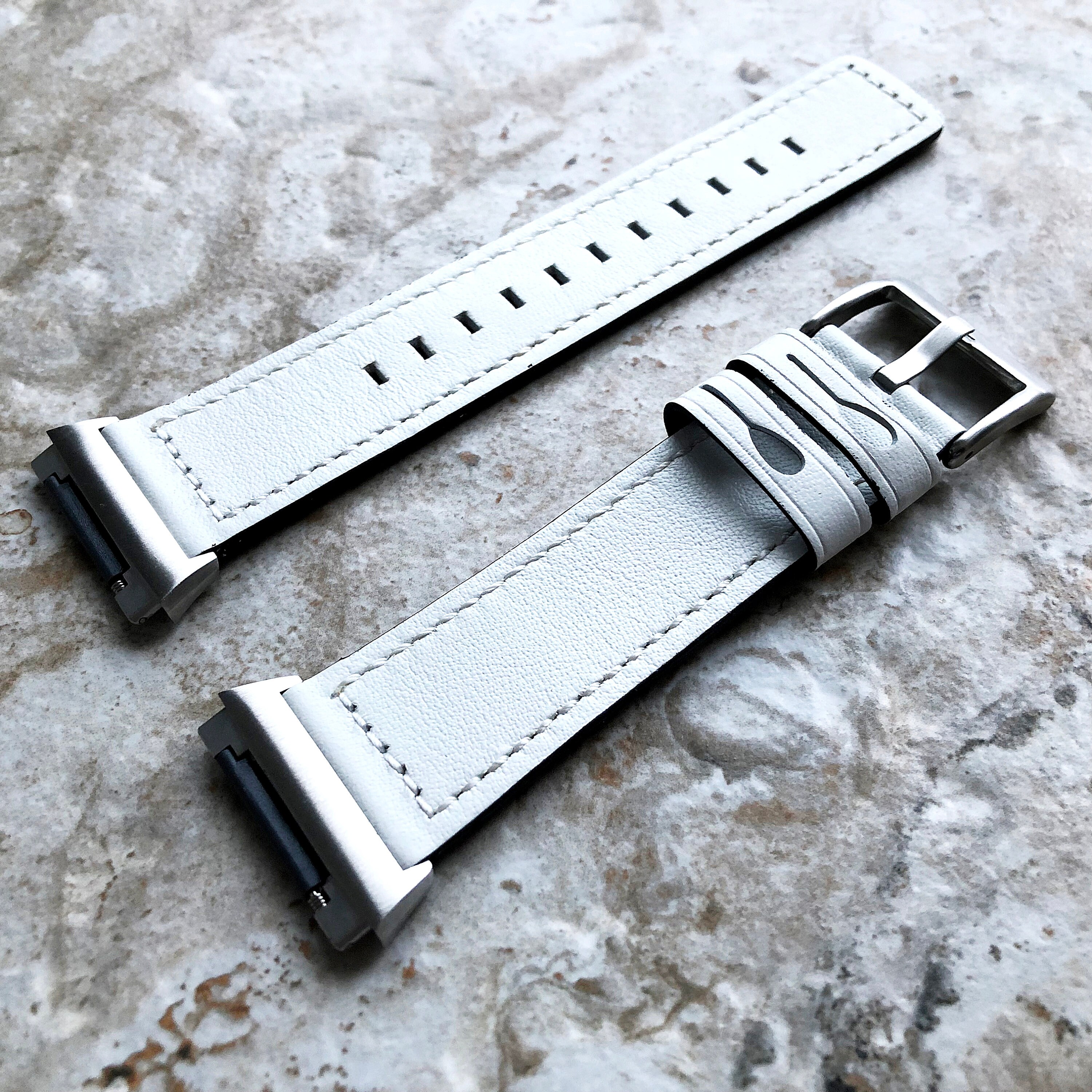 Fitbit Ionic White Color Soft Leather Band Strap With White Etsy
