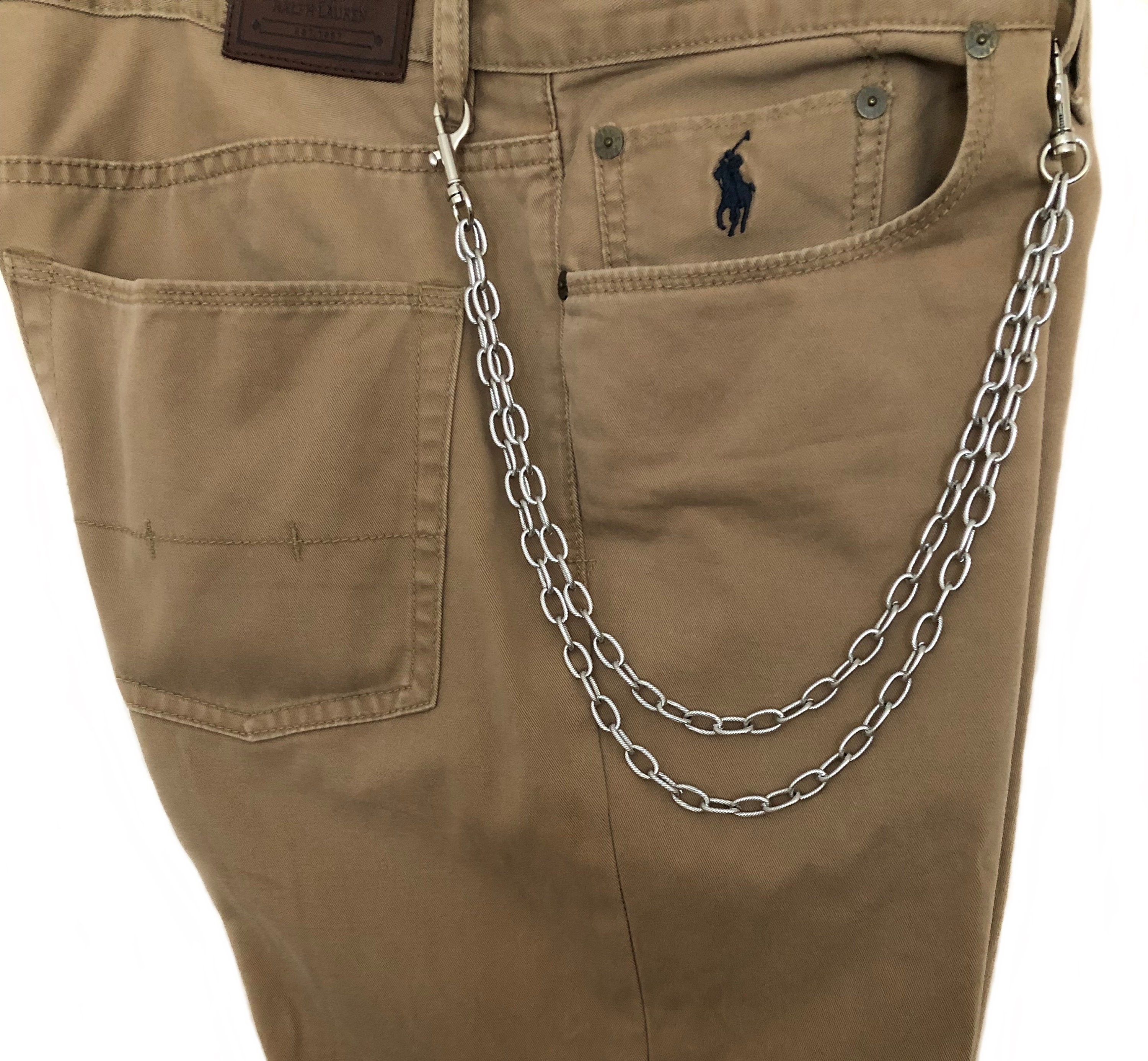OKFCUS Men Cool Hip Hop Punk Pants Trousers Wallet Key Chain Motorcyle Jean  Gothic Rock DIY Craft Decor Rock Style Jeans Pant Chain Heavy Waist Chain