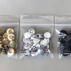 20pcs Aluminum 1/8 3mm , 1/4 6mm Binding Chicago Screws Posts Rivets Conchos Silver Black Antique Gold Brass Plated Leather Craft Supplies image 10