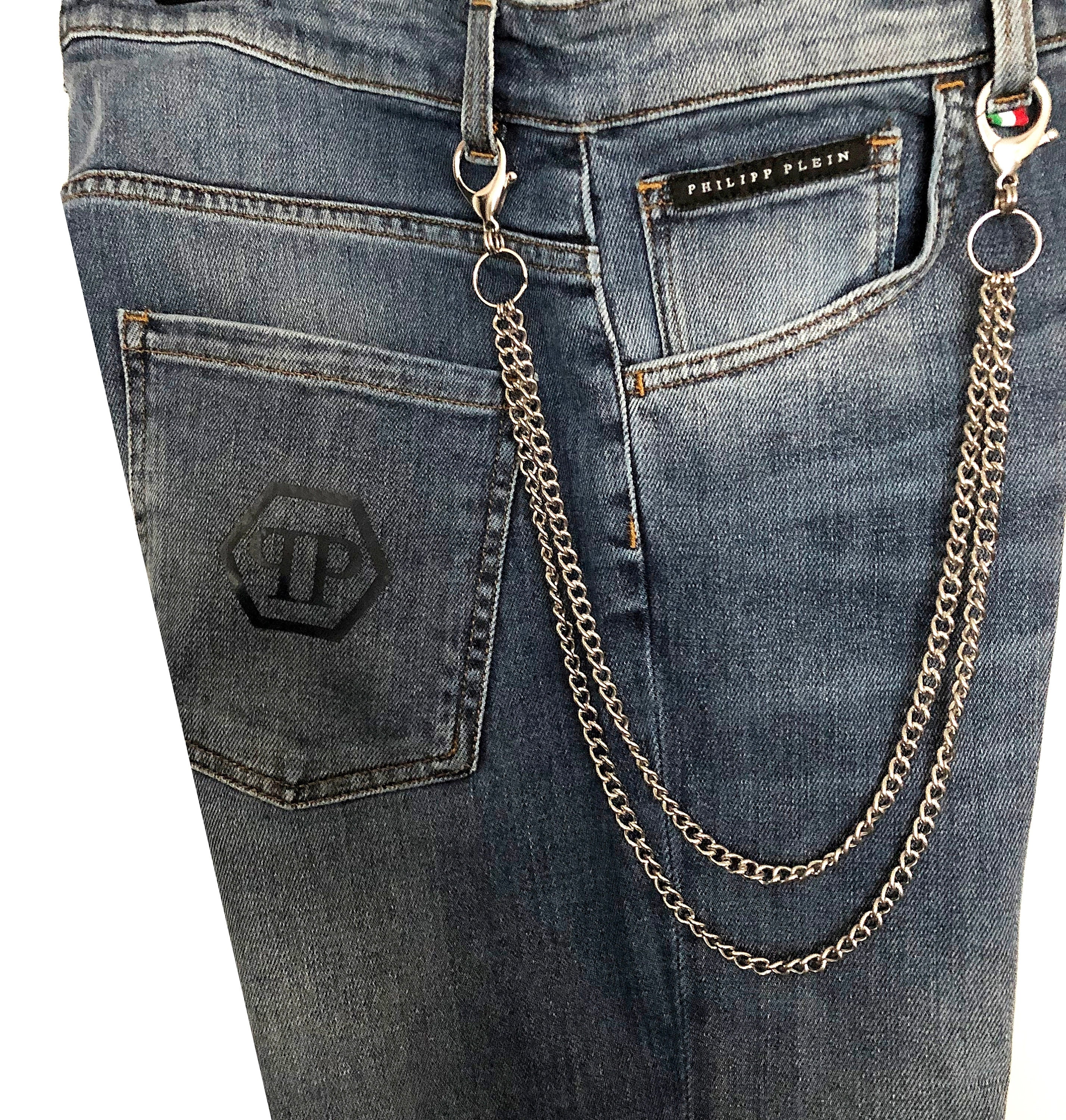 Three Strand Gold Jeans Chain Triple Swag Pants Chain in Silver Thick Heavy  Chunky Stainless Steel Rocker Pants Chain for Men and Women 