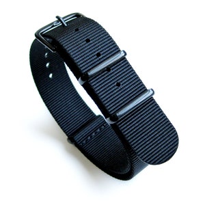 22mm 20mm  24mm Durable Long Lasting Nylon Band Strap for Luxury Sports and Casual Watches - Waterproof and Washable (NYL-ALLB)