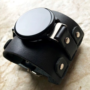 Garmin Watch Band Cuff Bund Steampunk Wide Strap Leather Bracelet for Approach S12 S40 S42 CT10 Bundle Forerunner 55 245 645 Music BL-20 image 1