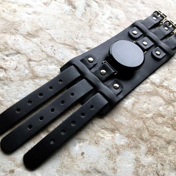 Google Pixel Watch 2 1 Band Cuff Bund Steampunk Wide Strap Thick Soft Genuine Leather Bracelet Fashion Accessory Wearable Tech Jewelry BL-20