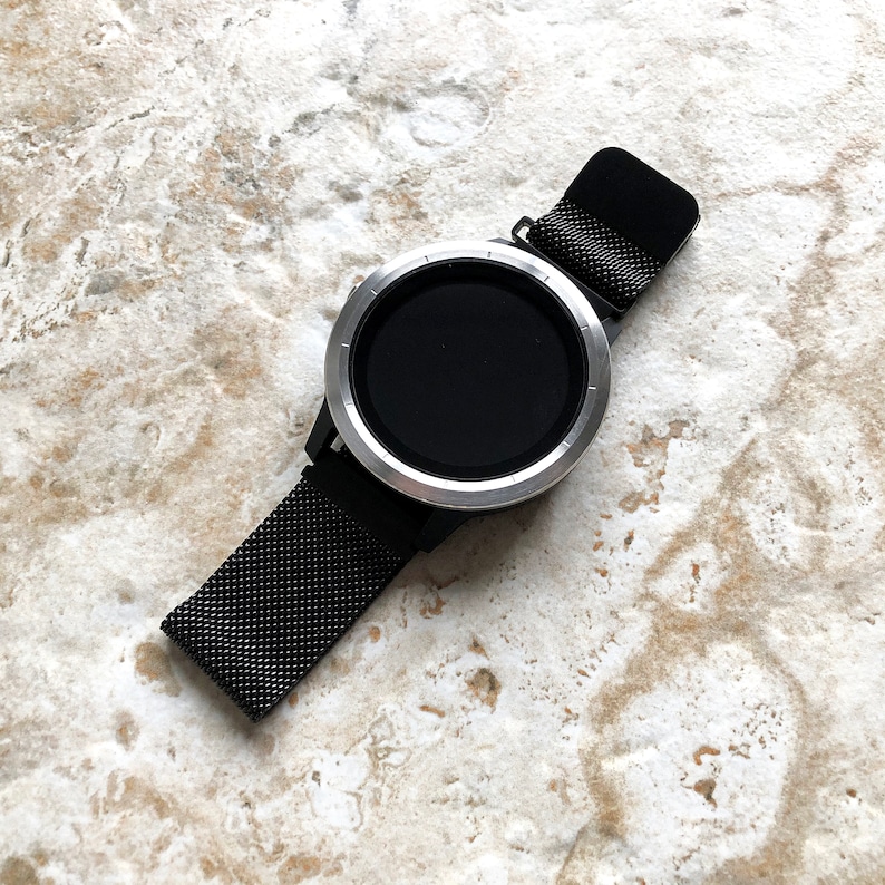 Garmin Black Color Band Compatible for Vivoactive 3 and Music for Verizon Models also Smartwatch Stainless Steel Milanese Mesh N20