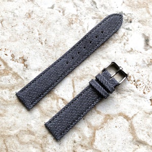 18mm Width Jeans JD Soft Leather Watch Strap Band Stitched for Wrist Hand Watches - Quick Release Pins Included Easy and Ready to Attach