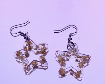 Stern Goldblatt Ohrringe