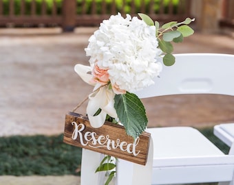 Wedding Reserved Sign - Wood Reserved Sign - Reserved Sign - Wedding Signs - Wedding decor - Wedding Aisle - Minimalist - Rustic - Boho