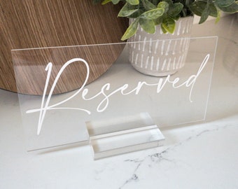 Bord bruiloft gereserveerd - bord acryl voorbehouden - bord acryl - bord bruiloft - bruiloftsdecor Inspo - gangpad - minimalistisch - boho - modern