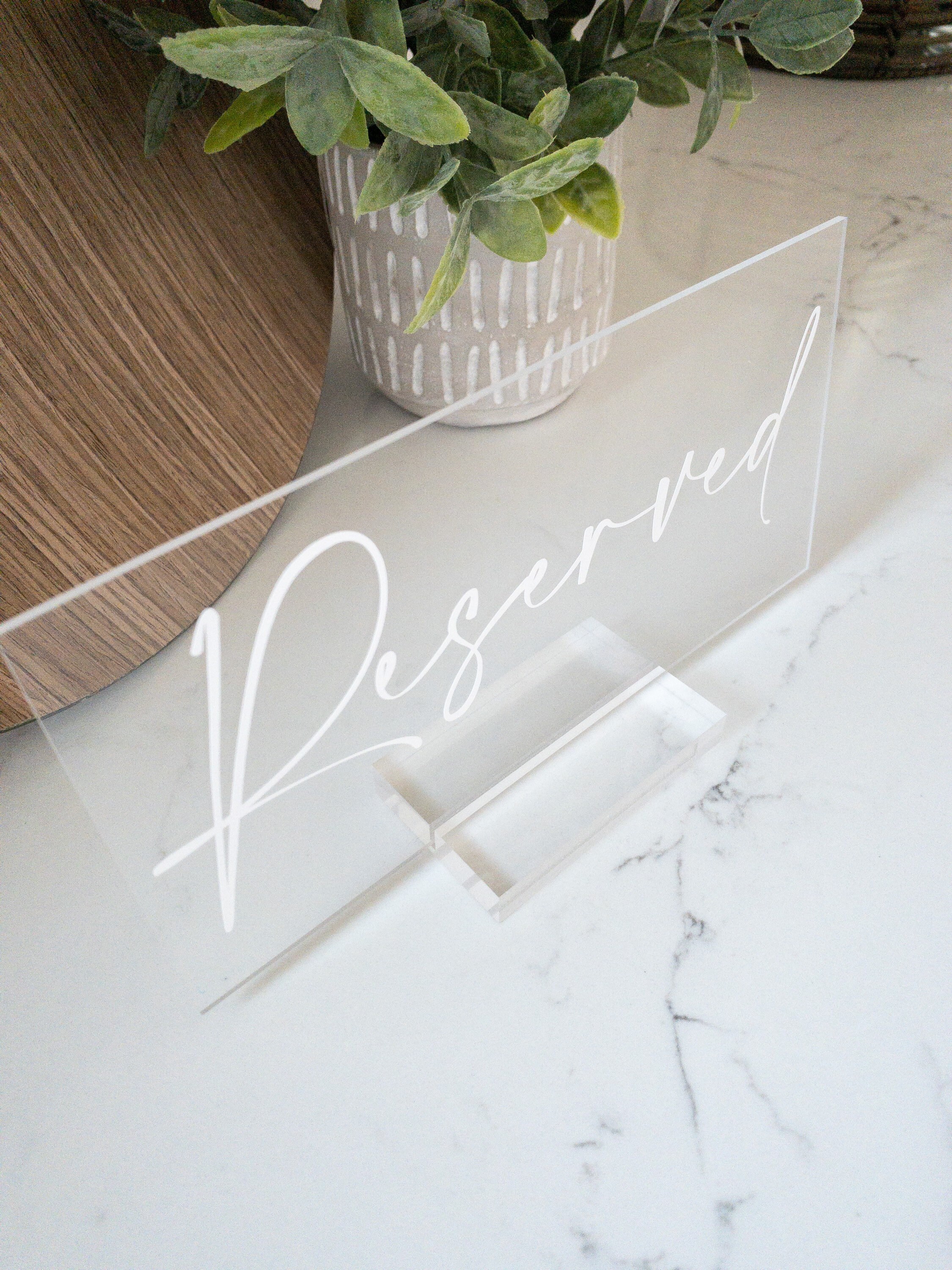 Wedding Reserved Sign - Acrylic Reserved Sign - Acrylic Sign - Wedding ...