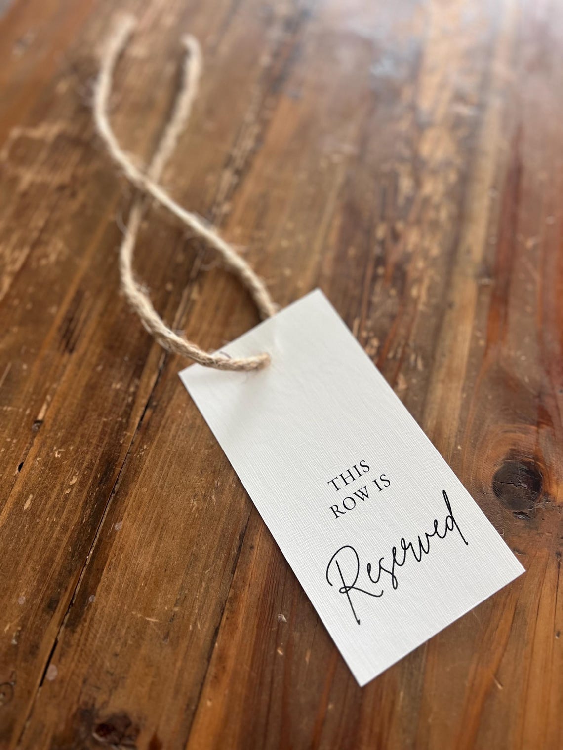 Reserved Row Seat Sign, Twine, Personalized Wedding Stationery ...