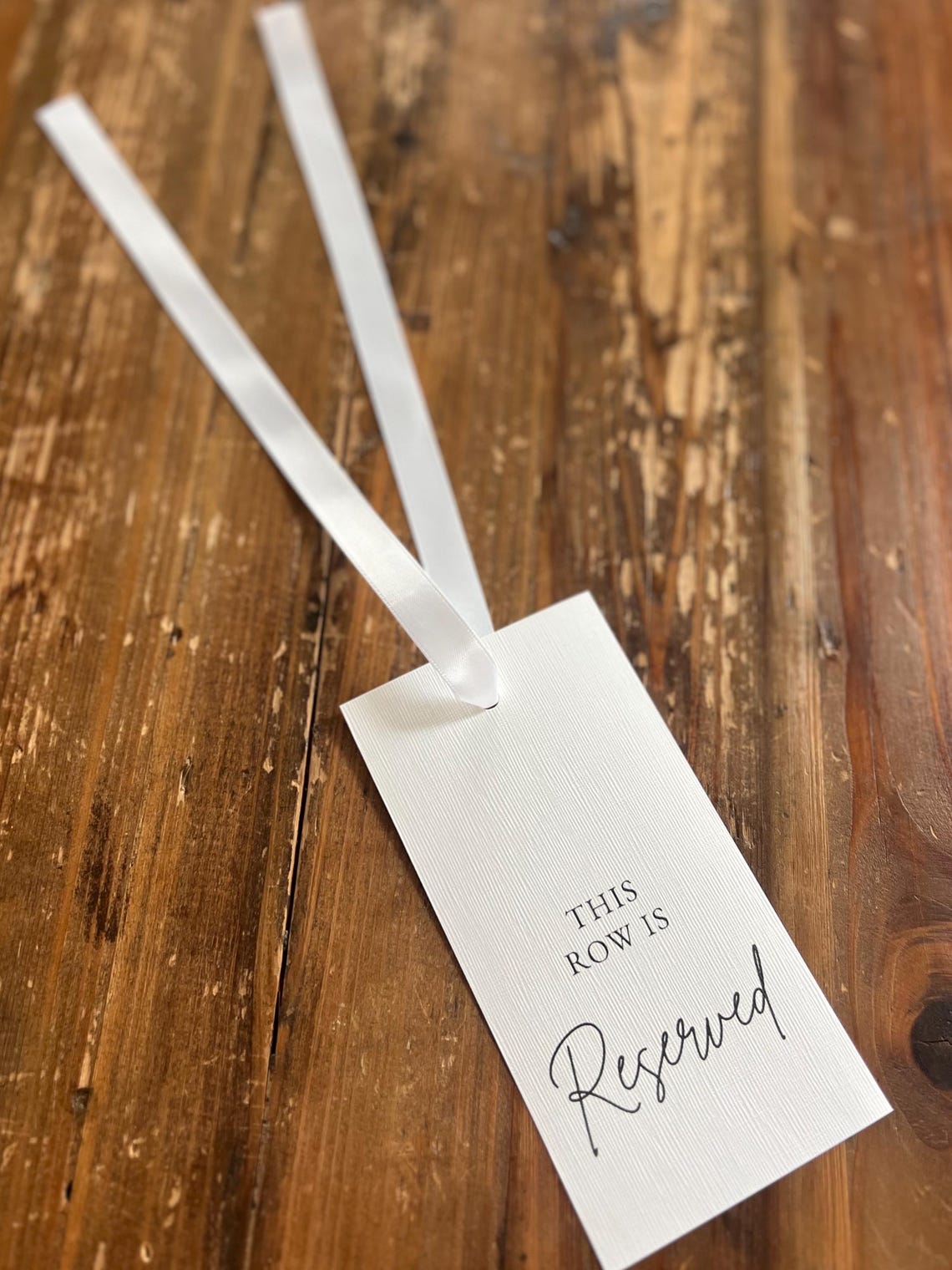 Reserved Row Seat Sign, Twine, Personalized Wedding Stationery ...