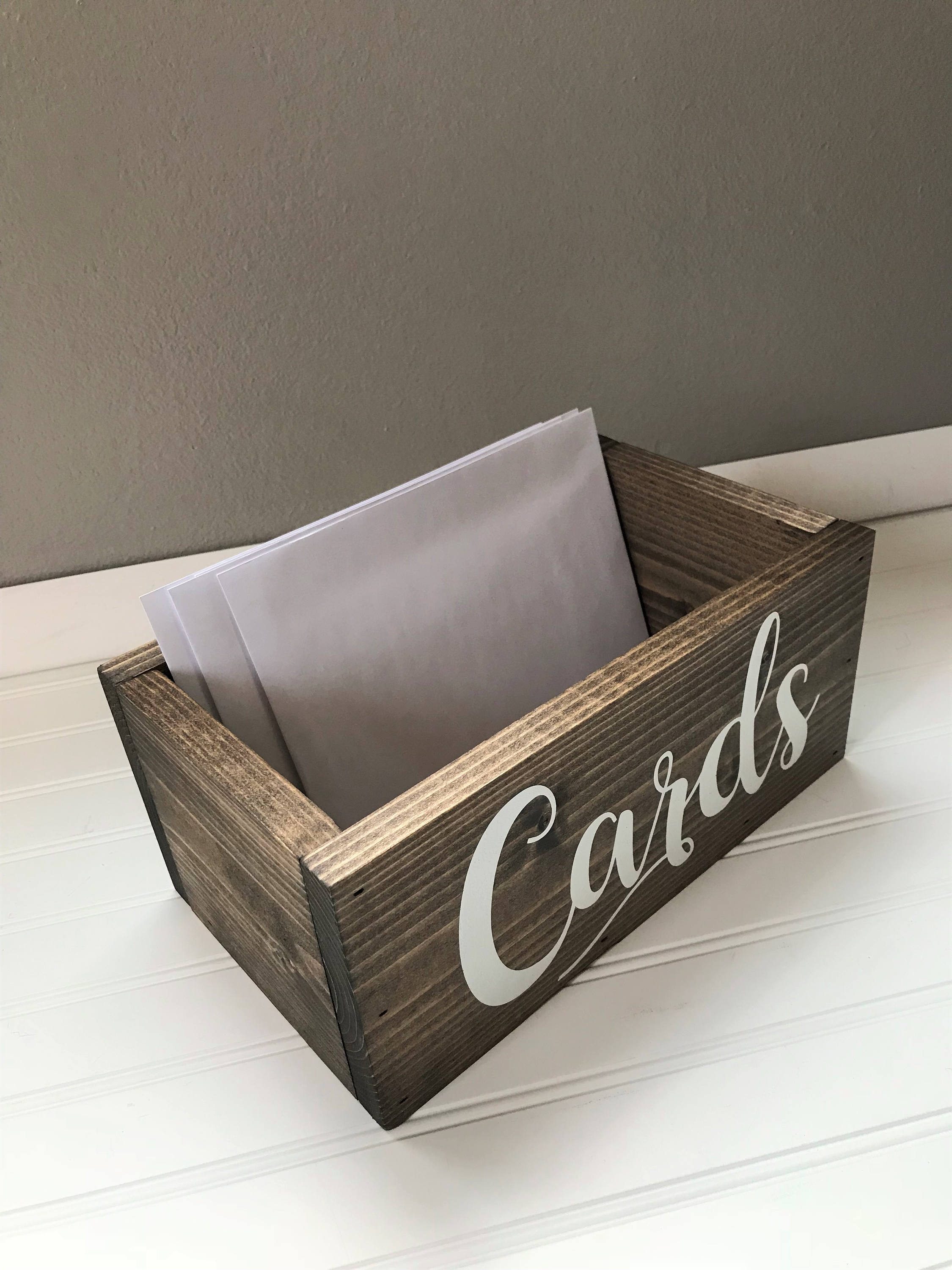 Card Box Card Holder Cards Sign Gift Table Box Rustic Wood Etsy