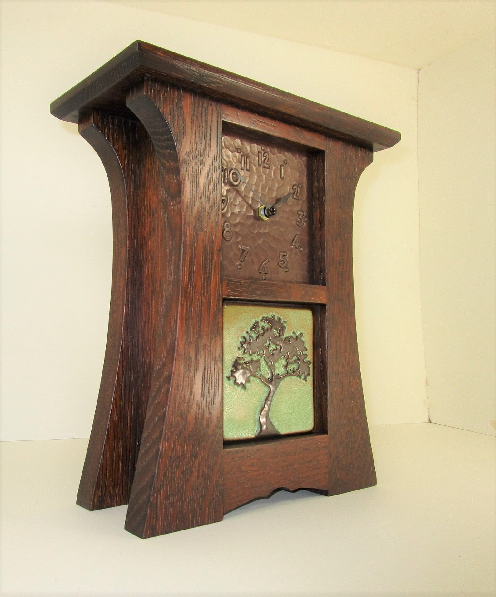 Mission Craftsman Style Arts Crafts Shelf Mantel Clock Hand Etsy