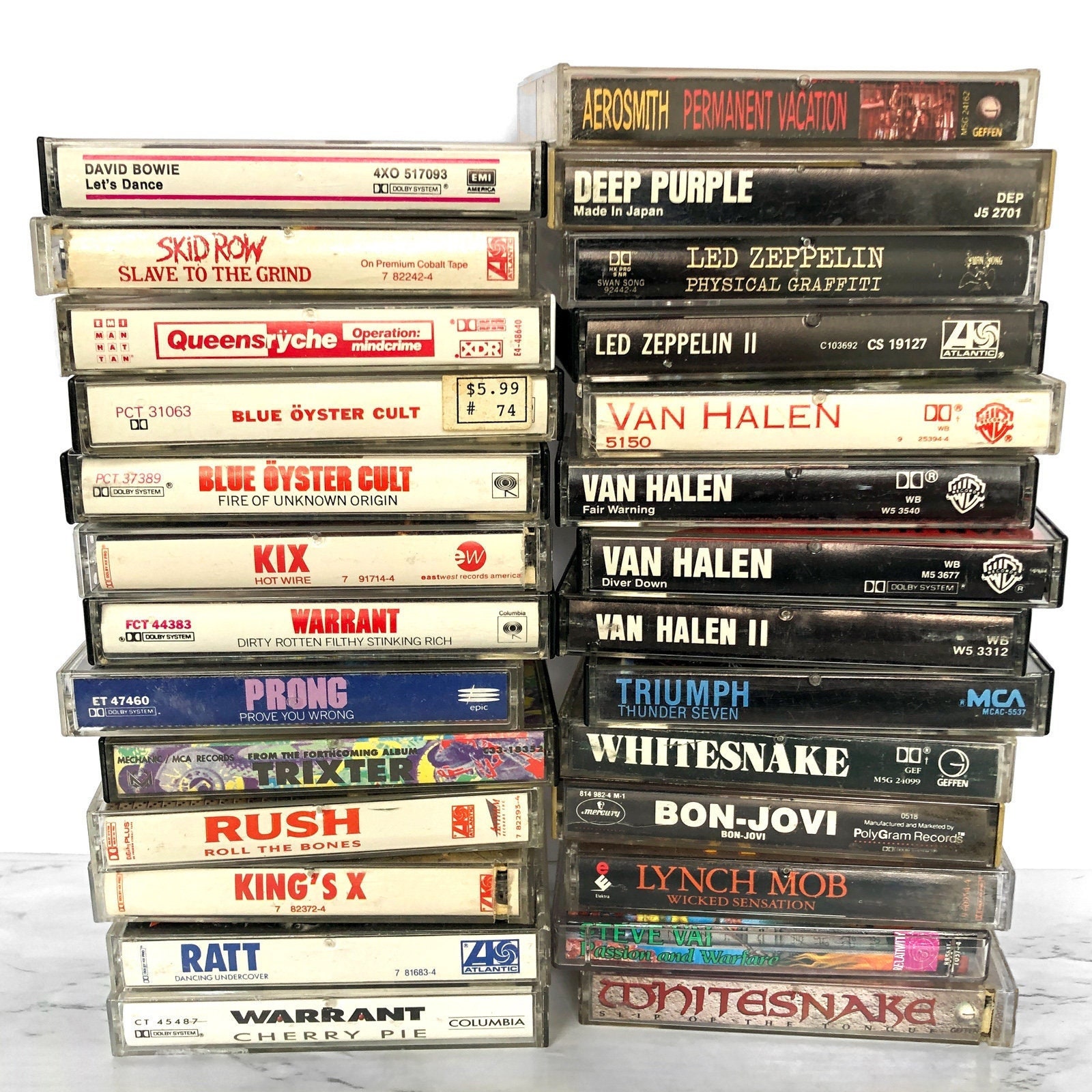 Lot of 27 80s Cassettes Van Halen Motley Crue Ratt The Cure munimoro