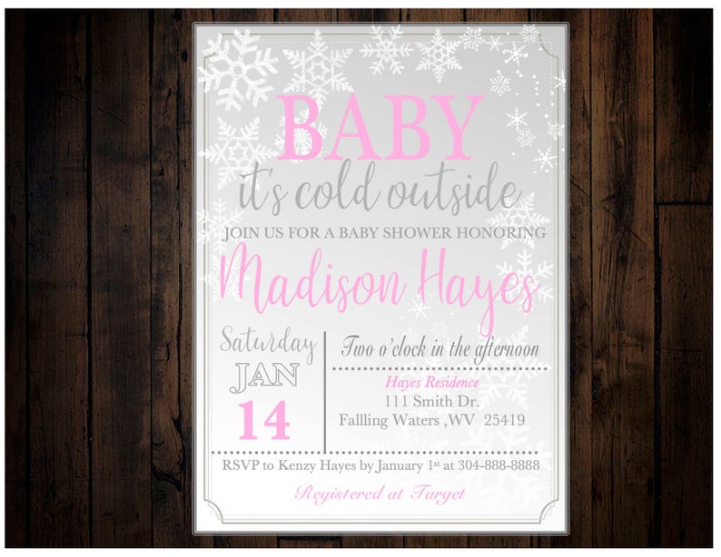 Printable-baby Its Cold Outside-baby Girl Shower Invite-shower - Etsy