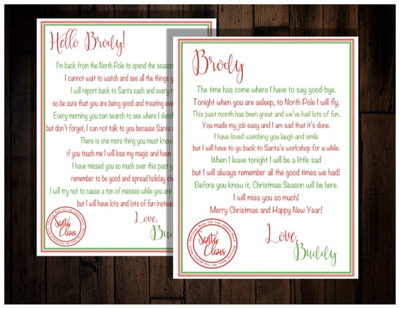 Personalized Elf Letters to go with Digital Christmas Elf