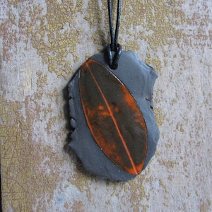 Ceramic Leaf Pendant Necklace, Botanical Jewelry, Pottery Leaves Ceramic Pendant, Boho Nature Necklace, Handmade Rustic Ceramic Leaf Jewelry