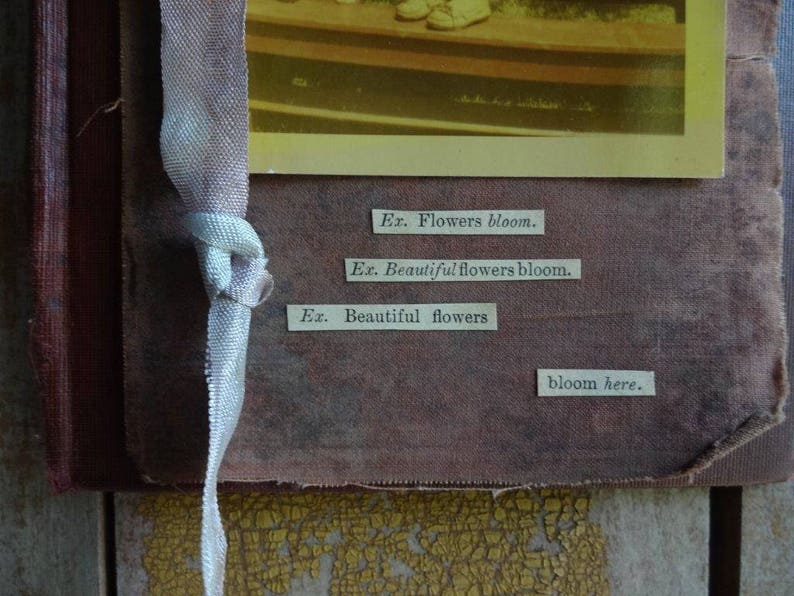 Flowers.Original Mixed Media Collage Book Cover ArtFound Etsy