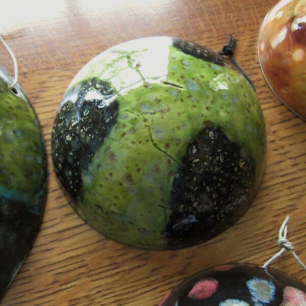 Ceramic Wall Hanging Sculpture,Ceramic Art,Pottery Wall Art,Hanging Sculpture,Green Celestial Wall Hanging Ceramic,Science Lover,Gift,Size M