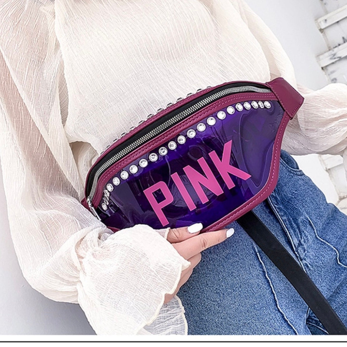 Fanny Pack Pink Style Fanny Pack Black Fanny Pack Glam Etsy