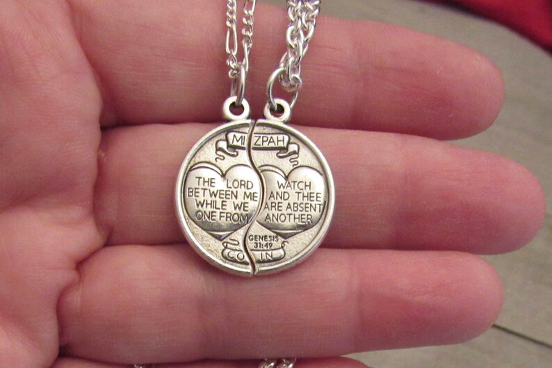 Mizpah Coin Blessing Necklace Couples Best Friends Family | Etsy